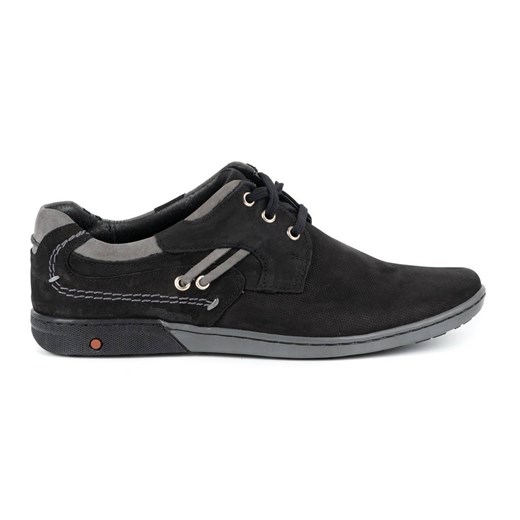 Buty męskie skórzane casual 861L czarne ze sklepu butyolivier w kategorii Półbuty męskie - zdjęcie 173686316