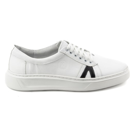 Buty męskie skórzane casual 910/2 białe ze sklepu butyolivier w kategorii Półbuty męskie - zdjęcie 173686755