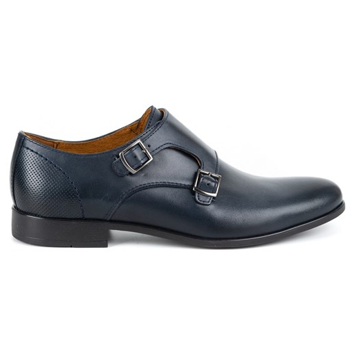 Buty męskie wizytowe monki 341/54 granatowe ze sklepu butyolivier w kategorii Buty eleganckie męskie - zdjęcie 173686886