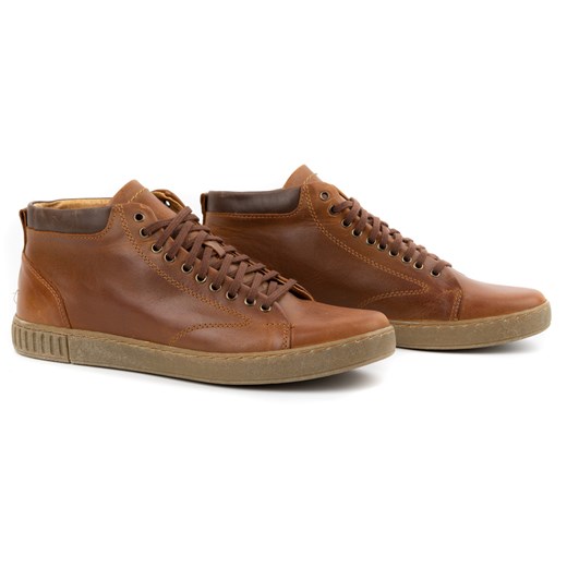 Buty męskie skórzane sneakersy 2108sw brązowe Polbut 40 butyolivier