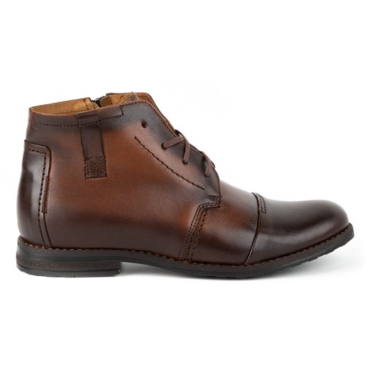 Buty męskie skórzane zimowe 315J brązowe ze sklepu butyolivier w kategorii Buty zimowe męskie - zdjęcie 173686998