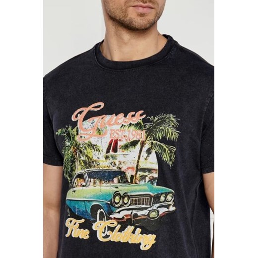 T-shirt męski Guess bawełniany jesienny 