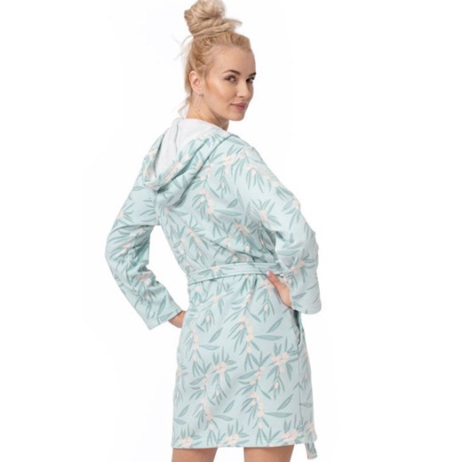 Key wspaniała podomka - z naturalną bawełną w składzie LGD 545 B22, Kolor błękitny-wzór, Rozmiar L/XL, Key ze sklepu Intymna w kategorii Szlafroki damskie - zdjęcie 173690249