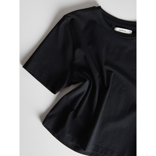 Bluzka damska Reserved casual z okrągłym dekoltem z elastanu z krótkimi rękawami 