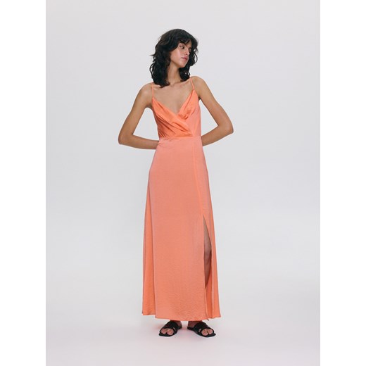 Reserved - Kopertowa sukienka maxi - koralowy Reserved M Reserved