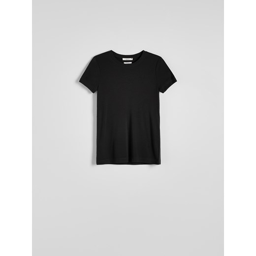 Bluzka damska Reserved z krótkimi rękawami casualowa z okrągłym dekoltem 