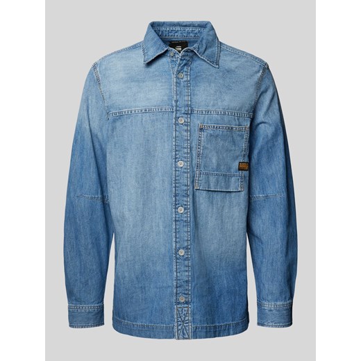Koszula jeansowa o kroju regular fit z kieszenią na piersi ze sklepu Peek&Cloppenburg  w kategorii Koszule męskie - zdjęcie 173696769