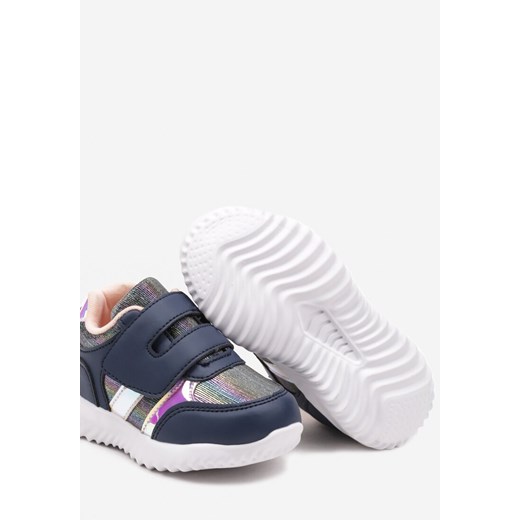 Granatowe Buty Sportowe Zapinane na Rzep Timami 28 born2be.pl