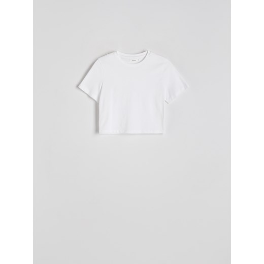 Biała bluzka damska Reserved z krótkim rękawem 