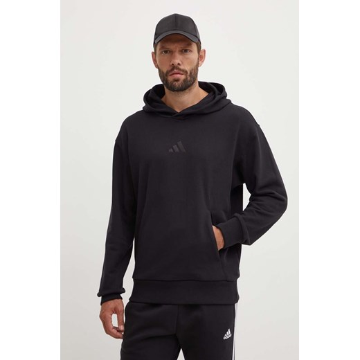 adidas bluza bawełniana All SZN męska kolor czarny z kapturem z aplikacją IX1248 ze sklepu ANSWEAR.com w kategorii Bluzy męskie - zdjęcie 173704148