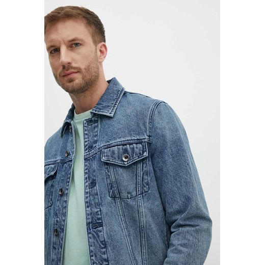 Michael Kors kurtka jeansowa męska kolor niebieski przejściowa CR4206KFAU ze sklepu ANSWEAR.com w kategorii Kurtki męskie - zdjęcie 173704256