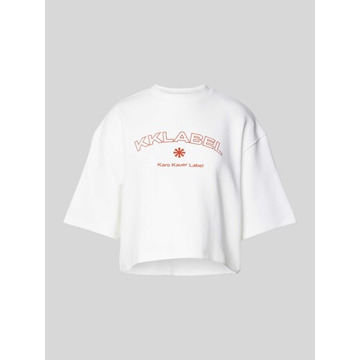 T-shirt krótki z nadrukiem z logo ze sklepu Peek&Cloppenburg  w kategorii Bluzki damskie - zdjęcie 173705427