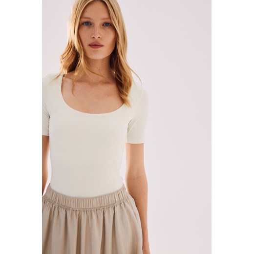 H & M - Body thong z krótkim rękawem - Biały ze sklepu H&M w kategorii Bluzki damskie - zdjęcie 173705679