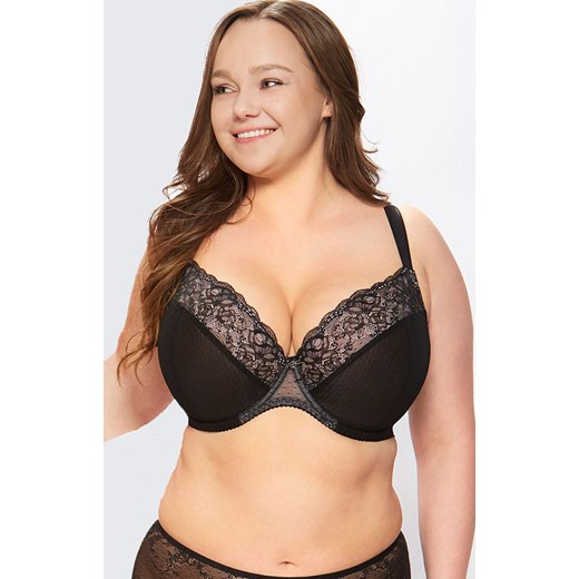 Czarny biustonosz miękki soft typu plunge Agnes/F0801/1, Kolor czarny, Rozmiar 80E, Miss Fabiola ze sklepu Intymna w kategorii Biustonosze - zdjęcie 173706579