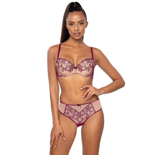 Figi damskie klasyczne beżowo-fioletowe Maureen F-3808/5, Kolor beżowo-fioletowy, Rozmiar 36, Mat ze sklepu Intymna w kategorii Majtki damskie - zdjęcie 173706618