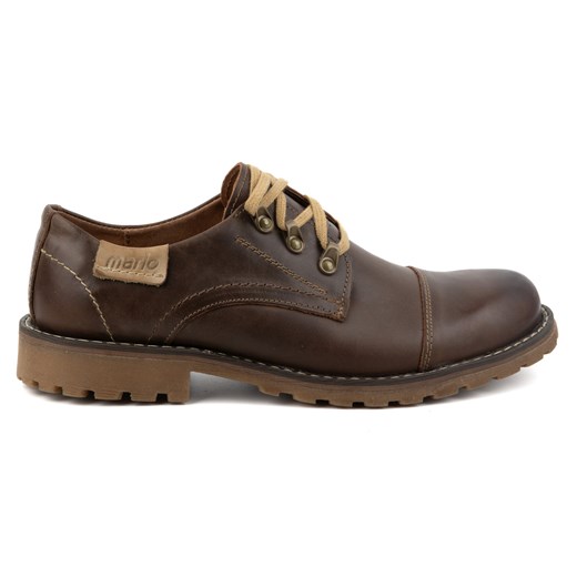 Buty męskie trzewiki skórzane 940MP brązowe ze sklepu butyolivier w kategorii Półbuty męskie - zdjęcie 173709719