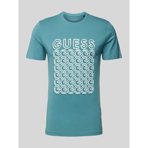 T-shirt z nadrukiem z logo model ‘CHAIN’ ze sklepu Peek&Cloppenburg  w kategorii T-shirty męskie - zdjęcie 173710496