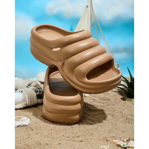 Klapki damskie Royalfashion.pl z gumy bez zapięcia 