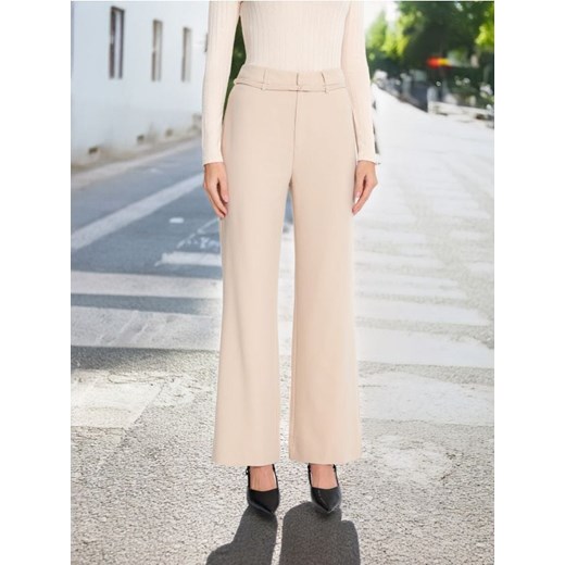 Sinsay - Spodnie z paskiem - beżowy Sinsay XS Sinsay