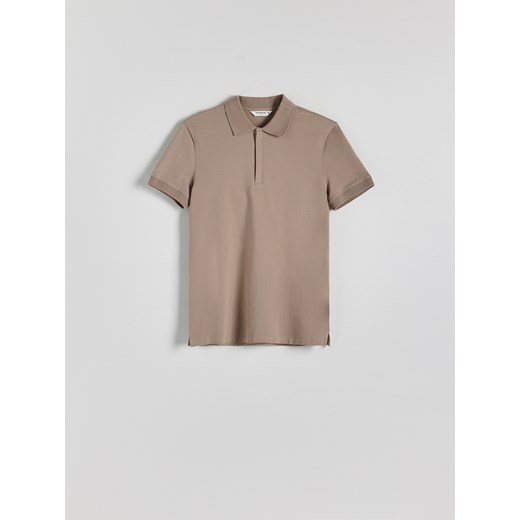 Reserved - Bawełniana koszulka polo slim - złamana biel Reserved L Reserved