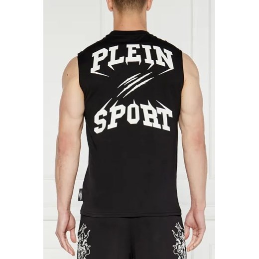 Czarny t-shirt męski Plein Sport młodzieżowy z krótkim rękawem