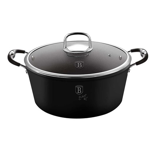 Aluminiowy czarny garnek z granitową powłoką D6-C83 ze sklepu Edinos.pl w kategorii Garnki - zdjęcie 173715516