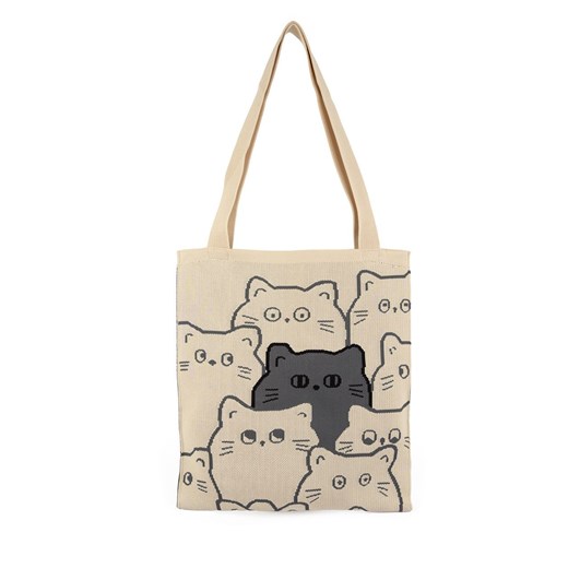 Torba damska shopper Kittnes w koty tr24181-1, Kolor ecru-wzór, Rozmiar uniwersalny, Art of Polo ze sklepu Primodo w kategorii Torby letnie - zdjęcie 173722956