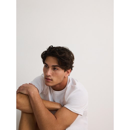 Reserved - T-shirt regular z nadrukiem na plecach - biały Reserved S Reserved