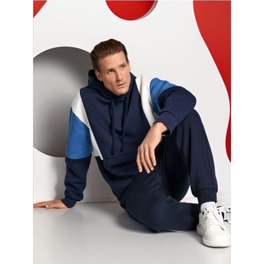 Sinsay - Bluza z kapturem - granatowy ze sklepu Sinsay w kategorii Bluzy męskie - zdjęcie 173726216
