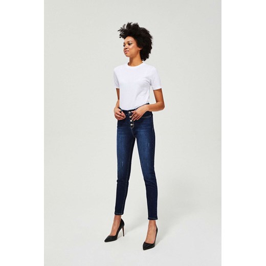 Jeansy push up z przetarciami XS wyprzedaż Moodo.pl