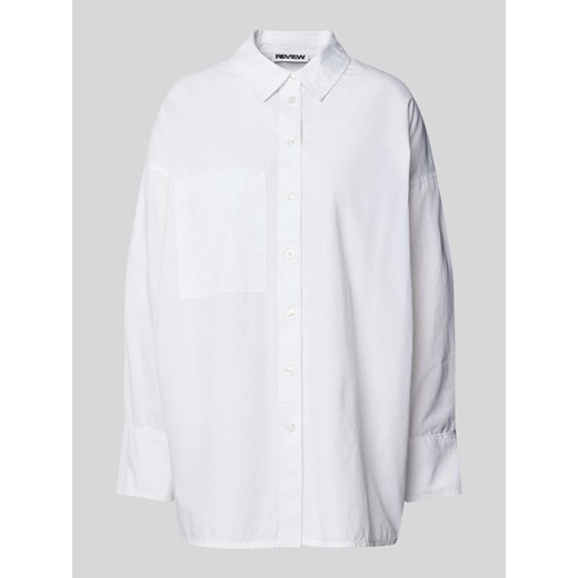 Bluzka koszulowa o kroju oversized z kieszenią na piersi ze sklepu Peek&Cloppenburg  w kategorii Koszule damskie - zdjęcie 173728909