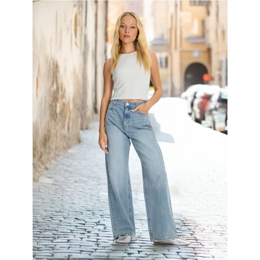 Sinsay - Jeansy wide leg - niebieski ze sklepu Sinsay w kategorii Jeansy damskie - zdjęcie 173734359