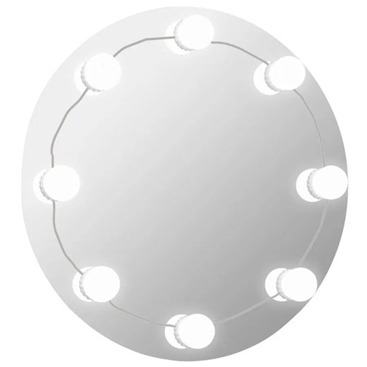 Wiszące srebrne lustro z oświetleniem LED 70cm Z9-M02 ze sklepu Edinos.pl w kategorii Lustra - zdjęcie 173736519