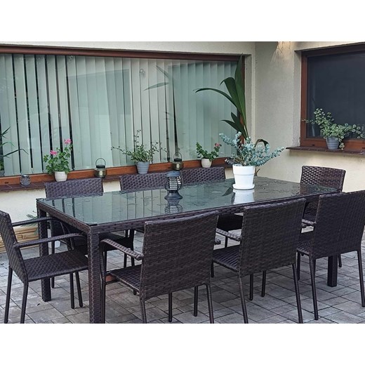 Zestaw mebli stołowych SOTTILE brązowy ze sklepu Bello Giardino w kategorii Zestawy mebli ogrodowych - zdjęcie 173738729