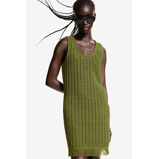 H & M - Sukienka o wyglądzie szydełkowej robótki - Zielony ze sklepu H&M w kategorii Sukienki - zdjęcie 173739369