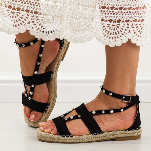 Czarne espadyle damskie, sandały S.Barski 33132 ze sklepu suzana.pl w kategorii Espadryle damskie - zdjęcie 173741975