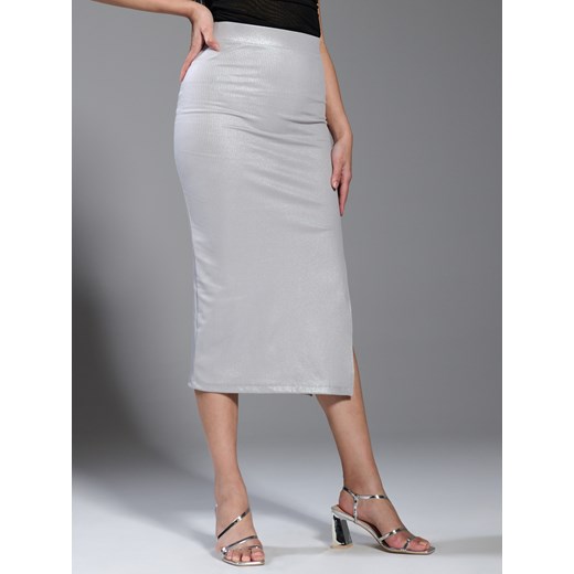 Sinsay - Spódnica midi - srebrny Sinsay XXS Sinsay
