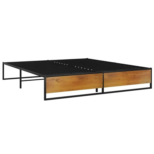 Czarne metalowe łóżko w stylu loftowym 200x200 cm - Glider ze sklepu Edinos.pl w kategorii Łóżka i materace - zdjęcie 173744196
