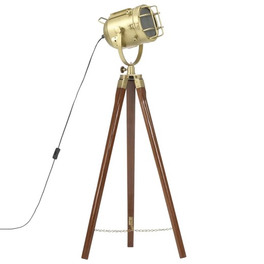 Brązowa lampa stojąca retro z drewna mango - 5X EX191 C3-L92 ze sklepu Edinos.pl w kategorii Lampy podłogowe - zdjęcie 173746707