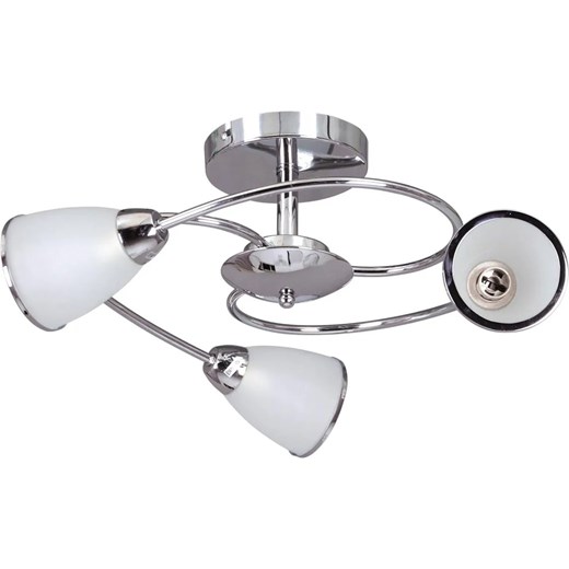 Chromowany żyrandol z 3 szklanymi kloszami - S125-Yesterday ze sklepu Edinos.pl w kategorii Lampy wiszące - zdjęcie 173746755