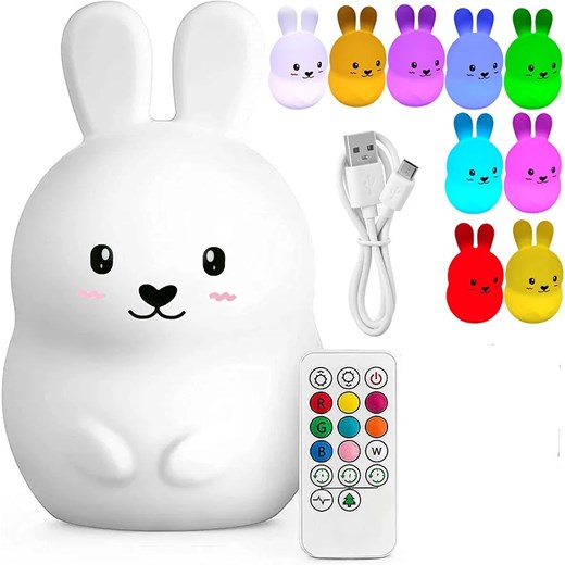 Lampka nocna LED RGB dla dziecka królik - Ofieg Lumes One Size Edinos.pl