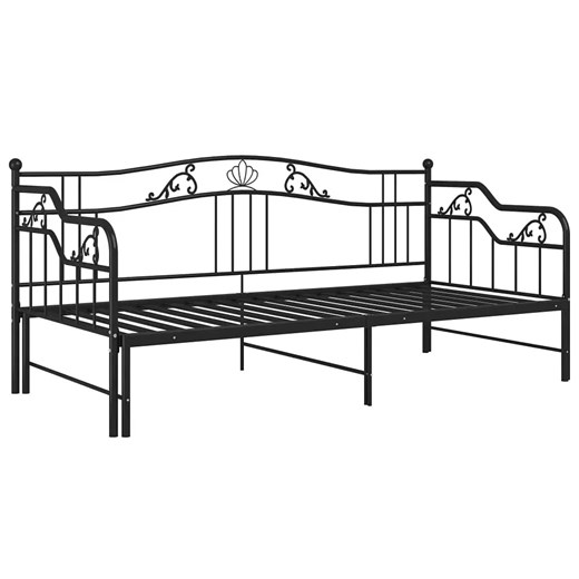 Czarne Metalowe Łóżko Rozkładane 90X200 Cm M8-P05 ze sklepu Edinos.pl w kategorii Łóżka i materace - zdjęcie 173747118