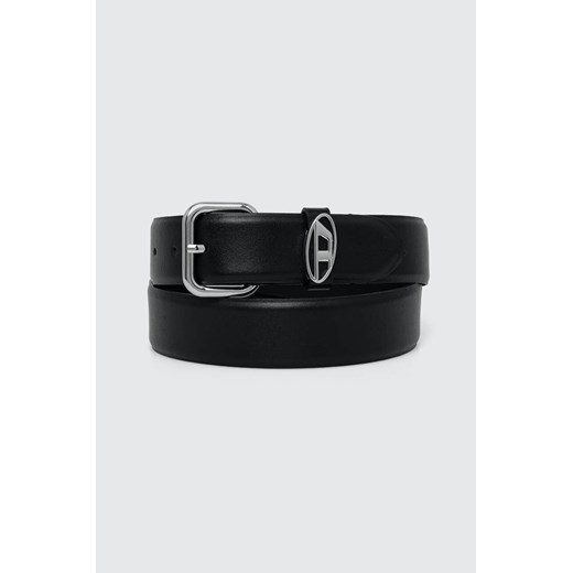 Diesel pasek skórzany B-1DR OVAL D LOOP kolor czarny X10127.P6364 ze sklepu ANSWEAR.com w kategorii Paski damskie - zdjęcie 173748505