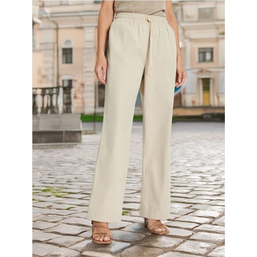 Sinsay - Spodnie wide leg - beżowy ze sklepu Sinsay w kategorii Spodnie damskie - zdjęcie 173754797