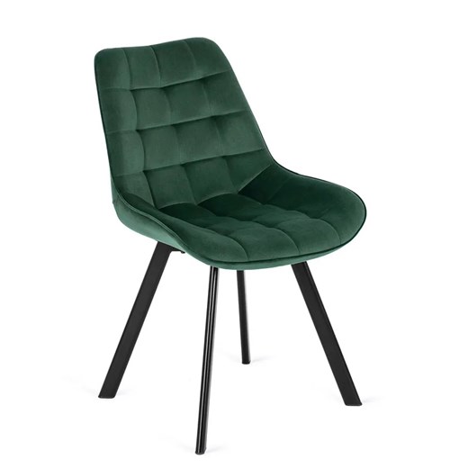 Zielone eleganckie welurowe krzesło - Flommi ze sklepu Edinos.pl w kategorii Krzesła - zdjęcie 173757067