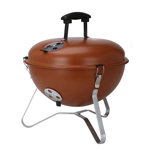 Pomarańczowy okrągły grill z pokrywą - Rovan ze sklepu Edinos.pl w kategorii Ogród i taras - zdjęcie 173757078