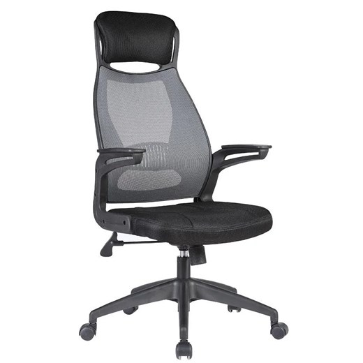 Ergonomiczny fotel obrotowy do biurka popiel + czarny - Parso ze sklepu Edinos.pl w kategorii Krzesła biurowe - zdjęcie 173757417