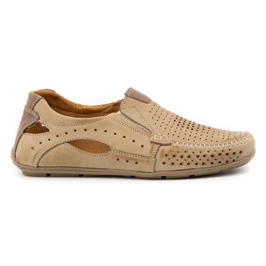 Buty męskie mokasyny skóra 901 lato beżowe ze sklepu butyolivier w kategorii Mokasyny męskie - zdjęcie 173758478