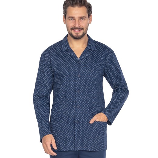 Rozpinana piżama męska granatowa 463, Kolor granatowy, Rozmiar L, Regina ze sklepu Intymna w kategorii Piżamy męskie - zdjęcie 173762657