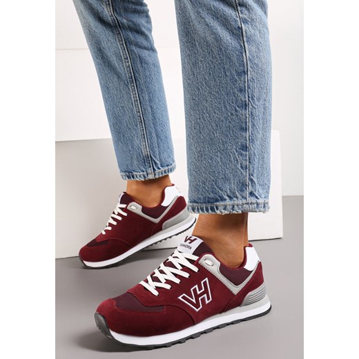 Bordowe Buty Sportowe z Imitacji Zamszu z Naszywką Lysadna ze sklepu renee.pl w kategorii Buty sportowe damskie - zdjęcie 173765048